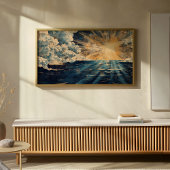 Poster Lever De Soleil Radiant Au-Dessus De L'Océan