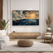 Poster Lever De Soleil Radiant Au-Dessus De L'Océan