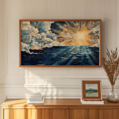 Poster Lever De Soleil Radiant Au-Dessus De L'Océan