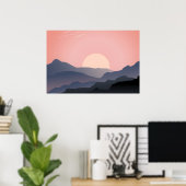 Poster Lever de soleil rose (Bureau à domicile)