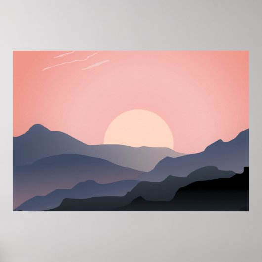 Poster Lever de soleil rose (Devant)