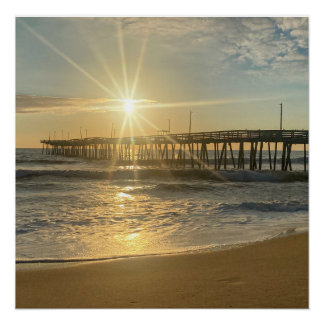 Poster Lever de soleil stupéfiant à Virginia Beach Pier -