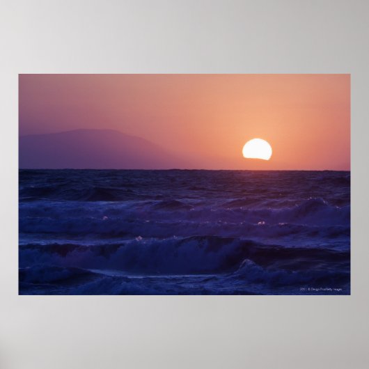 Poster Lever De Soleil Sur La Baie De Malaga (Devant)