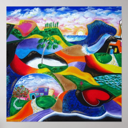 Poster Lever de soleil sur la côte de Porto Rico (Devant)