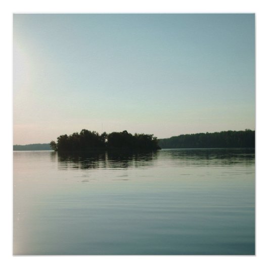 Poster Lever de soleil sur lac calme (Devant)