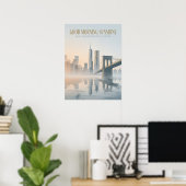 Poster Lever de soleil sur l'East River à Manhattan (Bureau à domicile)