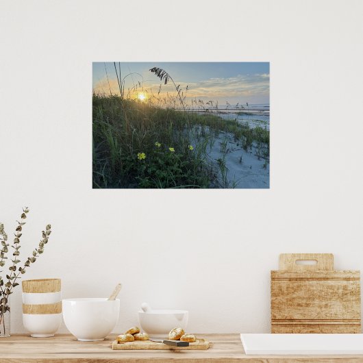 Poster Lever de soleil sur les dunes de la plage (Cuisine)