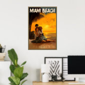 Poster Lever de soleil sur Miami Beach Comté de Dade Flor (Bureau à domicile)