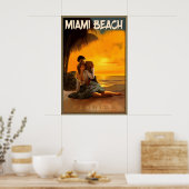 Poster Lever de soleil sur Miami Beach Comté de Dade Flor (Cuisine)