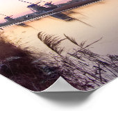 Poster Lever de soleil violet sur l'affiche des moulins à (Coin)