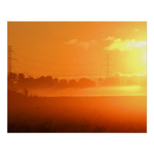 Poster Lever du matin avec brouillard