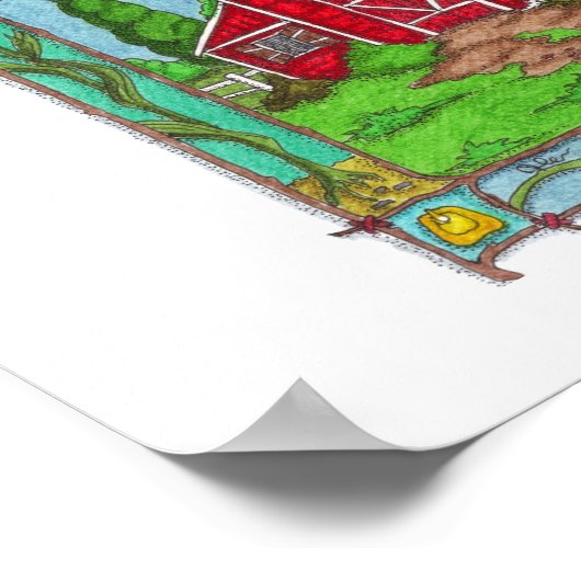 Poster Lever du soleil à la ferme (Coin)