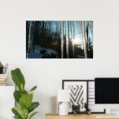 Poster Lever du soleil à travers Icicles hiver Photograph (Bureau à domicile)