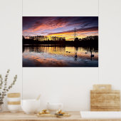 Poster Lever du soleil au lac, Leighton Buzzard (6353) (Cuisine)