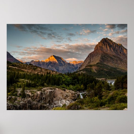 Poster Lever du soleil au lac Swiftcurrent (Devant)