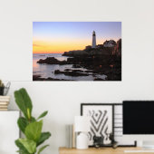 Poster Lever du soleil au phare de Portland Head (Bureau à domicile)