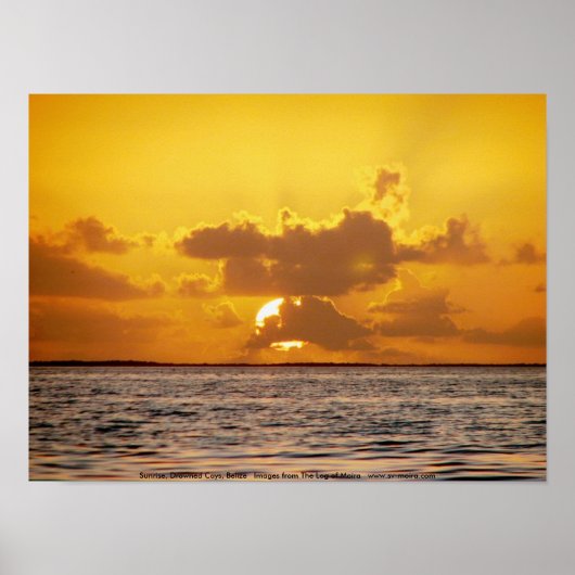 Poster Lever du soleil, Cays noyés, Belize (Devant)