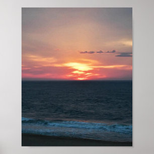 Poster Lever du soleil enflammé, Ocean City