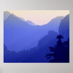 Poster Lever du soleil, Montagne jaune, Huangshan, Chine