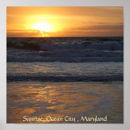 Poster Lever du soleil, Ocean City, mars... (Devant)