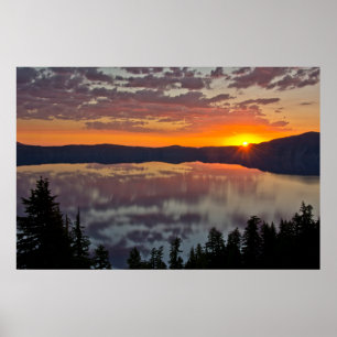 Poster Lever du soleil, parc national de Crater Lake, Ore