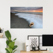 Poster Lever Du Soleil Sur La Plage Et Un Coquillage (Bureau à domicile)