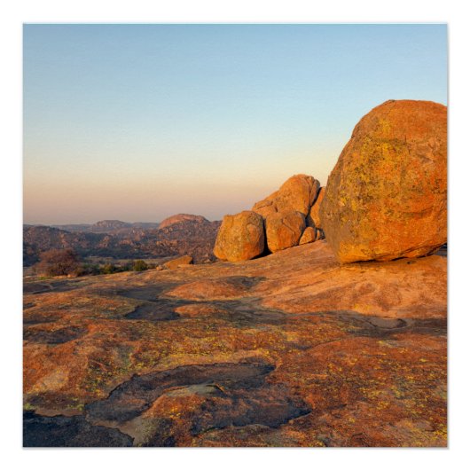 Poster Lever du soleil sur les collines de Matobo (Devant)