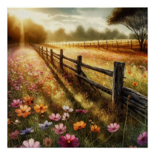 Poster Lever floral du pré