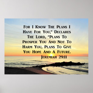 POSTER LEVER JEREMIAH 29:11 BIBLE VERSE