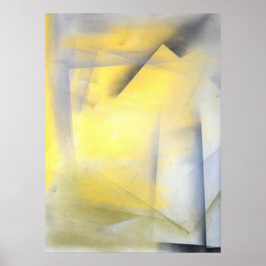 Poster 'Lever la barre' Gris et Jaune Art Abstrait Print (Devant)