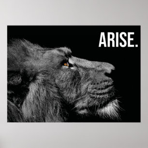 Poster Lever - Lion - Hustère, Gymnase, Motivation de suc
