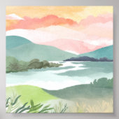 Poster Lever matinale du lac | Nature de l'eau (Devant)