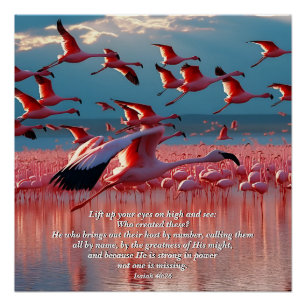 Poster Lever vos yeux sur la haute, Dieu et Verset de cré