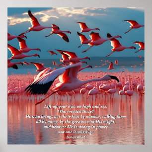 Poster Lever vos yeux sur la haute, Dieu et Verset de cré