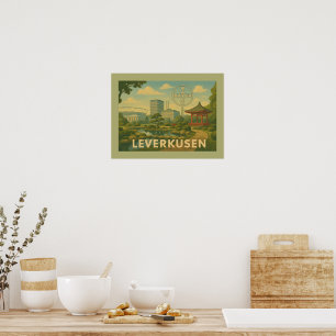 Poster Leverkusen Allemagne Ville Art