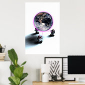Poster Léviter l'affiche de la Terre (Bureau à domicile)