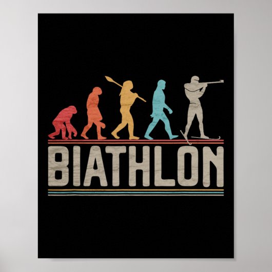 Poster L'Évolution Du Biathlon Cible Tir Xc Skiin (Devant)