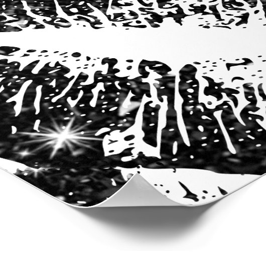 Poster Lèvres à Parties scintillant noire (Coin)