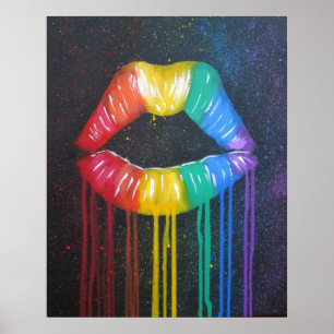 Poster Lèvres arc-en-ciel