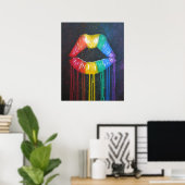 Poster Lèvres arc-en-ciel (Bureau à domicile)