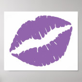 Poster Lèvres au rouge à lèvres violet pâle (Devant)