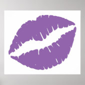 Poster Lèvres au rouge à lèvres violet pâle (Devant)