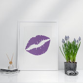 Poster Lèvres au rouge à lèvres violet pâle