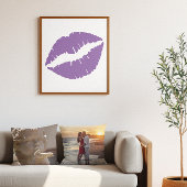 Poster Lèvres au rouge à lèvres violet pâle