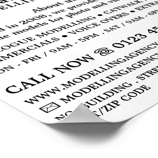 Poster Lèvres bleues, agence de modélisation, agent modèl (Coin)