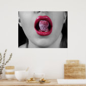 Poster Lèvres fraises (Cuisine)