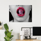 Poster Lèvres fraises (Bureau à domicile)