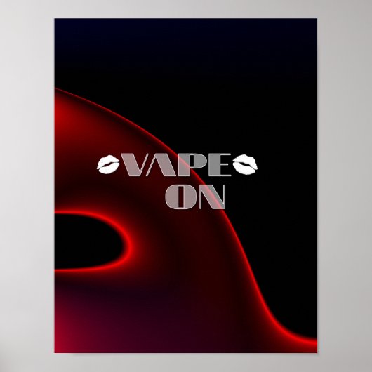Poster Lèvres Noires Rouges Vape Sur (Devant)