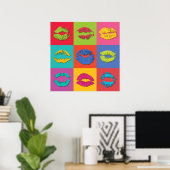 Poster Lèvres qui s'embrassent colorées (Bureau à domicile)