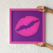 Poster Lèvres roses sur violet